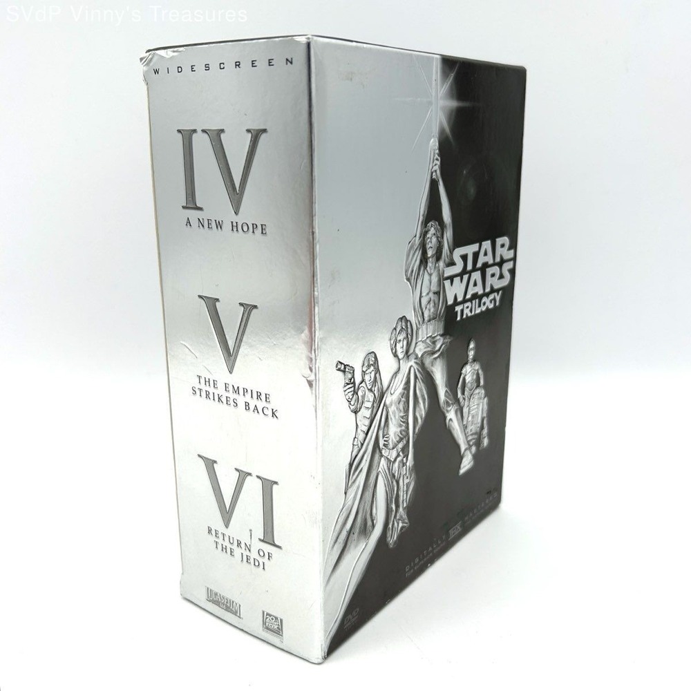 Star Wars Trilogy DVD Box Set 2004 Widescreen 4-Disc IV-VI Silver Slipcase